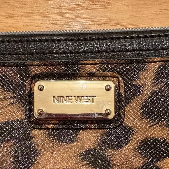 Nine West Leopard-Print Wristlet with Gold Plaque - Picture 2 of 8